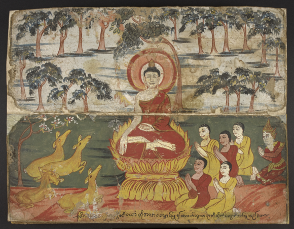 Colour drawing of the Buddha in Nature